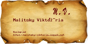 Malitsky Viktória névjegykártya